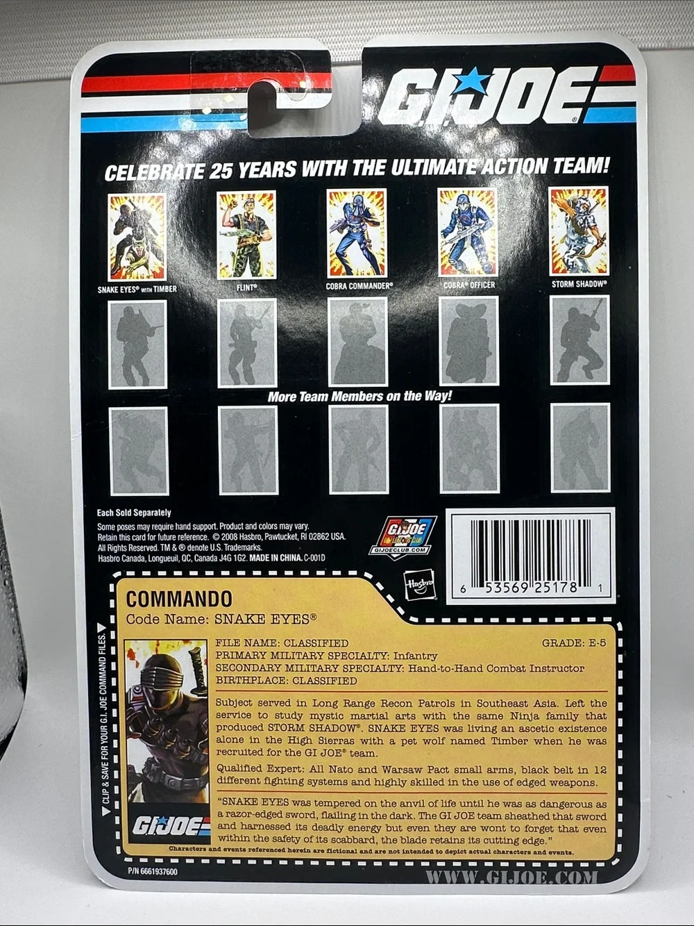 GI Joe 25th Commando Snake Eyes 3.75